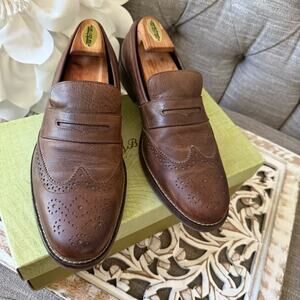 Tommy Bahama Brown Leather Wing tip Slip on Penny Loafers Shoes Men’s 10